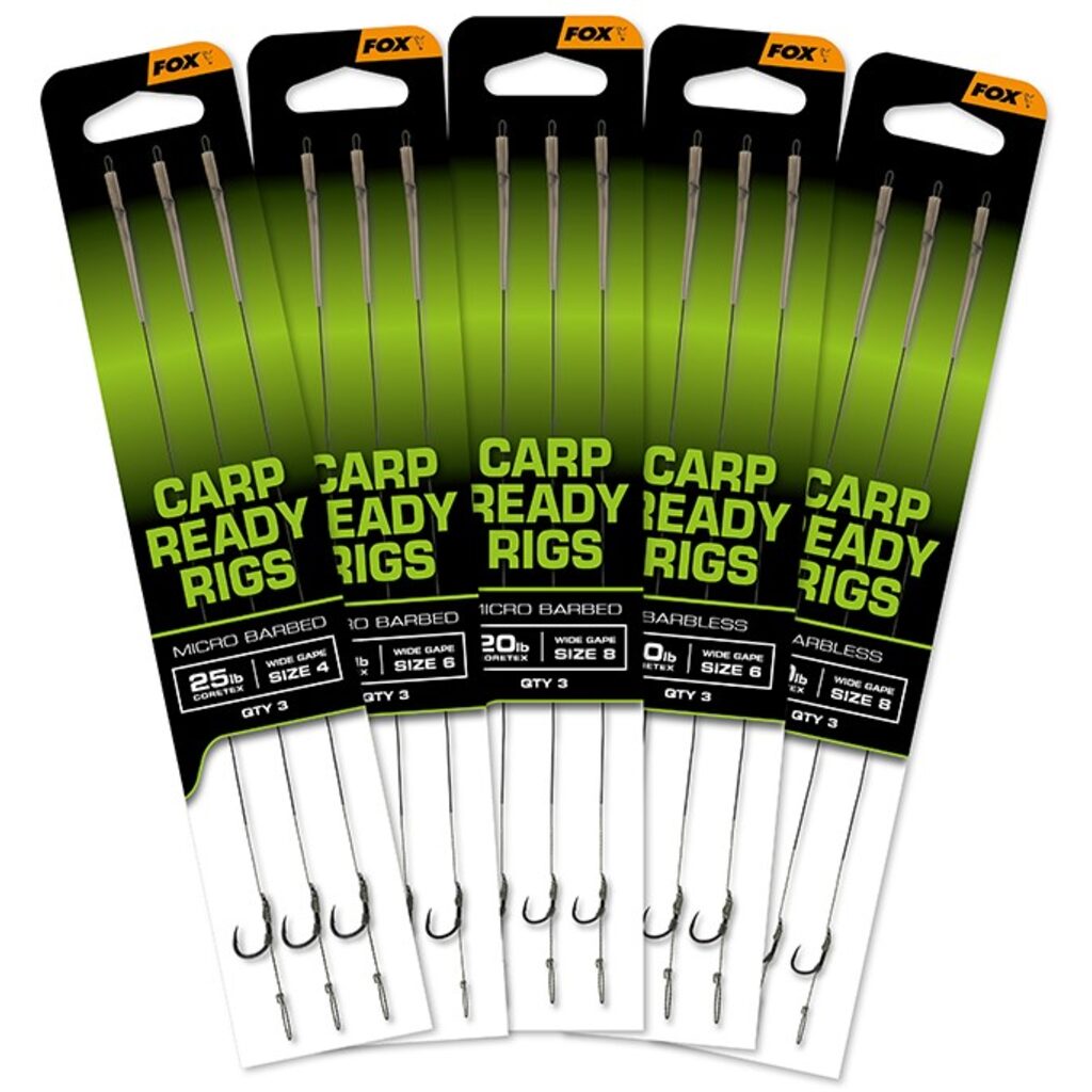Крючки с поводком Fox Carp Ready Rigs x 3 - Wide Gape size 4 (25lb) Крючки с поводком Fox Carp Ready Rigs x 3 - Wide Gape size 4 (25lb)
