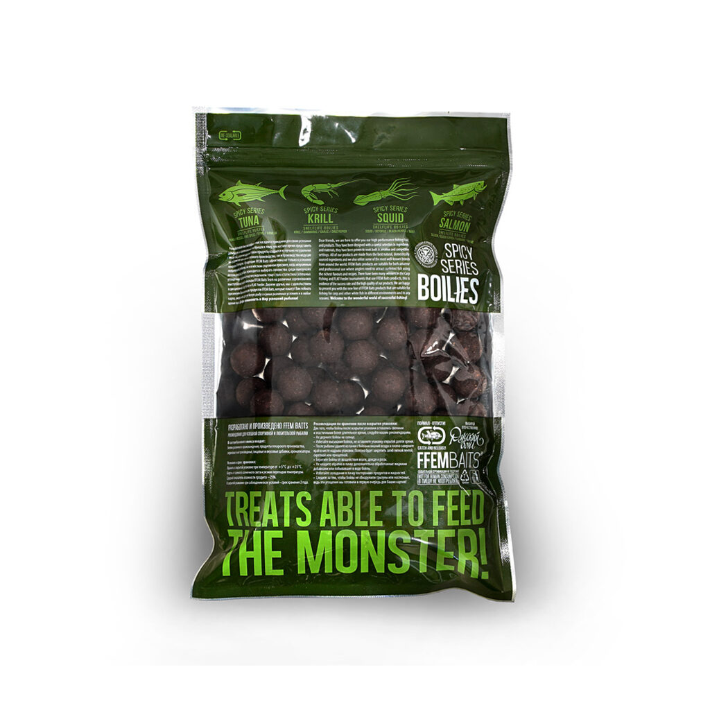 Насадочные бойлы вареные FFEM Ajika Boilies Squid 20mm Насадочные бойлы вареные FFEM Ajika Boilies Squid 20mm