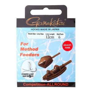Крючки рыболовные с поводком Gamakatsu Method Feeder Adjust 10 12cm (6шт)