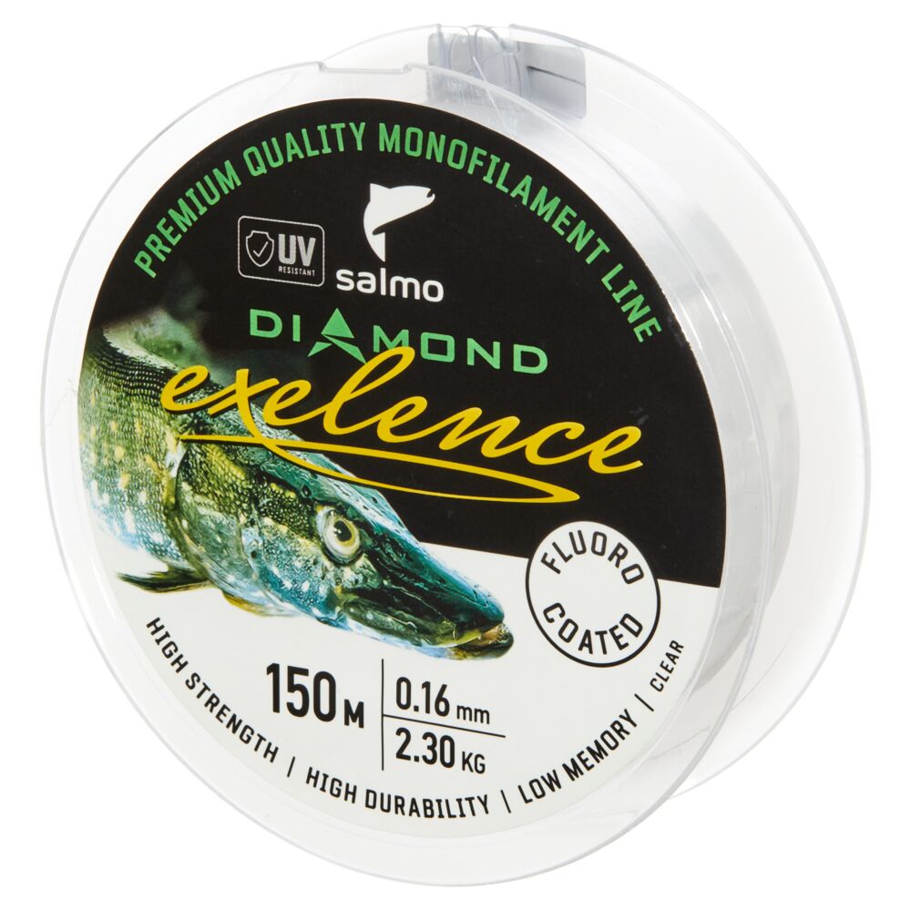 Леска моно. Salmo Diamond EXELENCE FLUORO COATED Green 150/016 Леска моно. Salmo Diamond EXELENCE FLUORO COATED Green 150/016