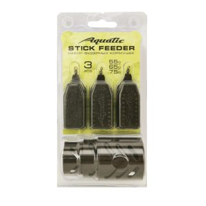 Набор фидерных кормушек Aquatic в блистере STICK FEEDER 55,65,75 гр. (малая, средняя, большая)