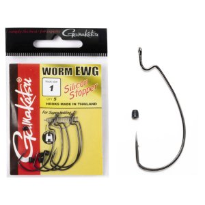 Крючки рыболовные Gamakatsu WORM EWG HOOKS SIL STOPPER BLACK 