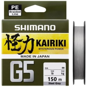 Шнур плетёный Shimano Kairiki G5 150m 0.13mm 4.1kg Steel Gray