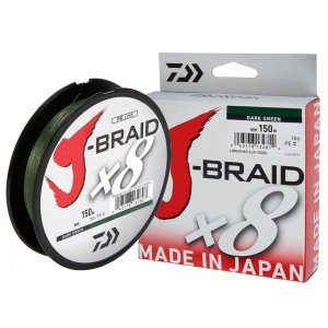 Плетеный шнур Daiwa J-Braid X8 0.10mm-150m d. green