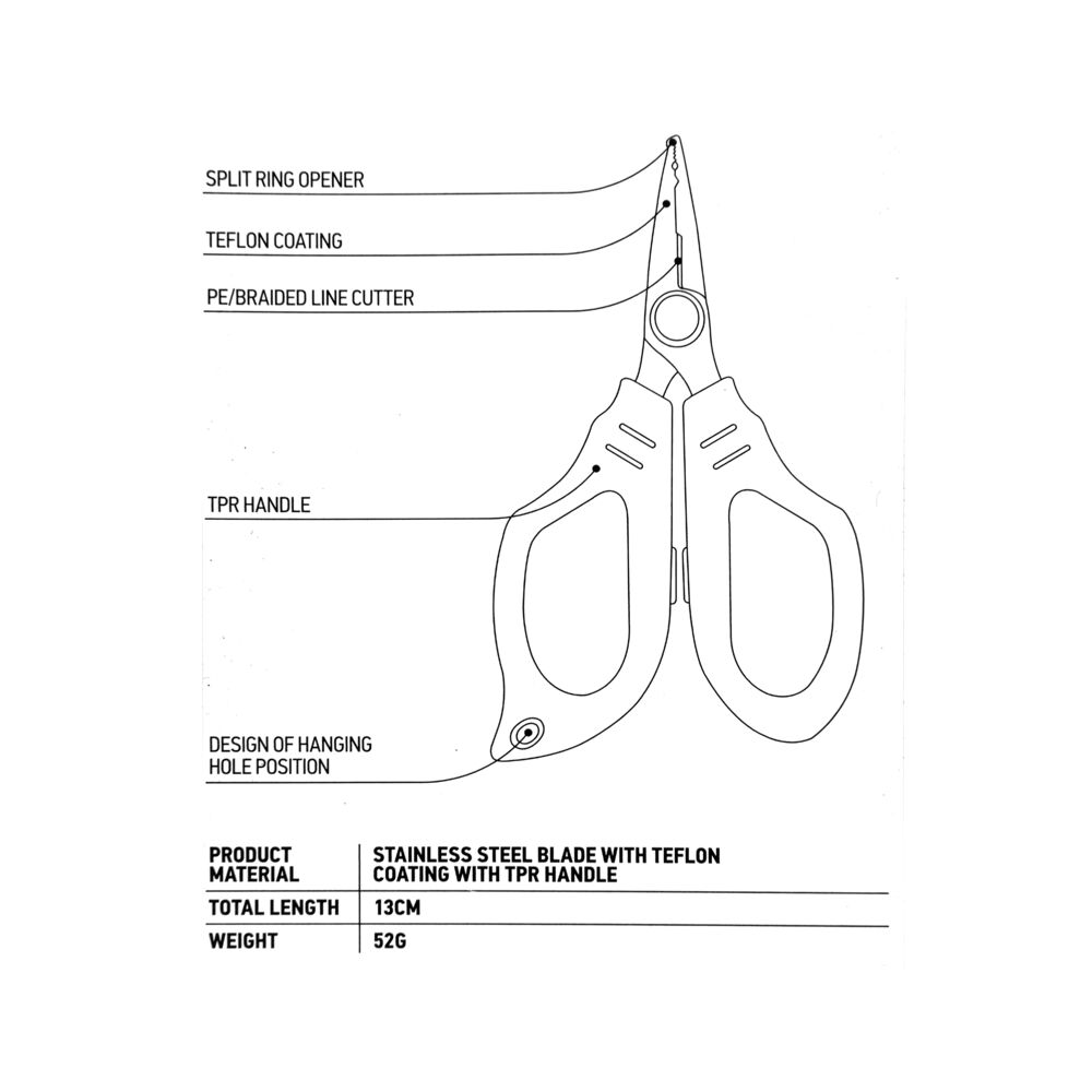 Ножницы для плетёнки с разжим. для завод. кол. Lucky John MICRO GAME