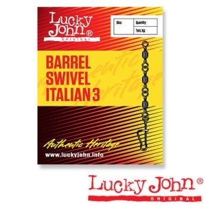 Вертлюги c застеж. Lucky John BARREL3 AND ITALIAN 007 7шт.