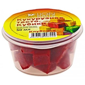 Тесто кукурузное Кубики LION BAITS Клубника 50мл
