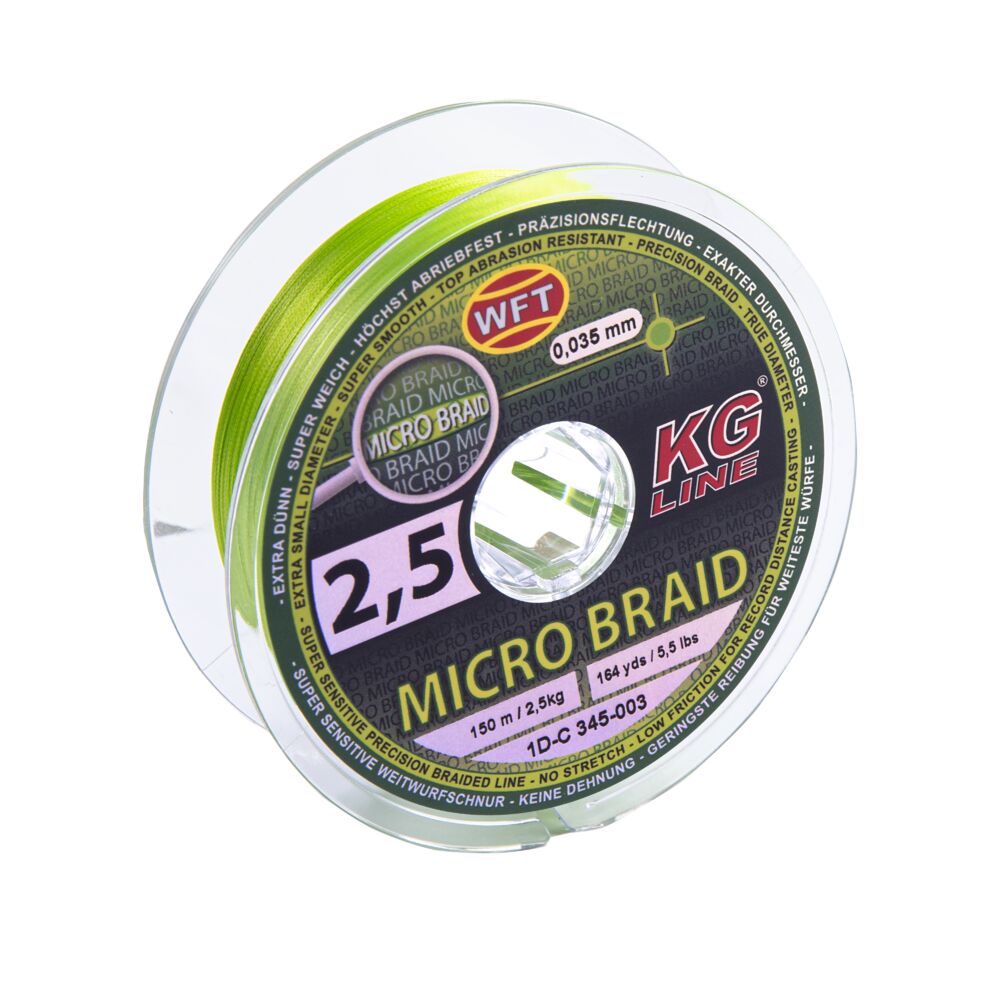 Плетеный шнур WFT Micro Braid KG chartreuse 150m 2,5Kg 0,035 Плетеный шнур WFT Micro Braid KG chartreuse 150m 2,5Kg 0,035