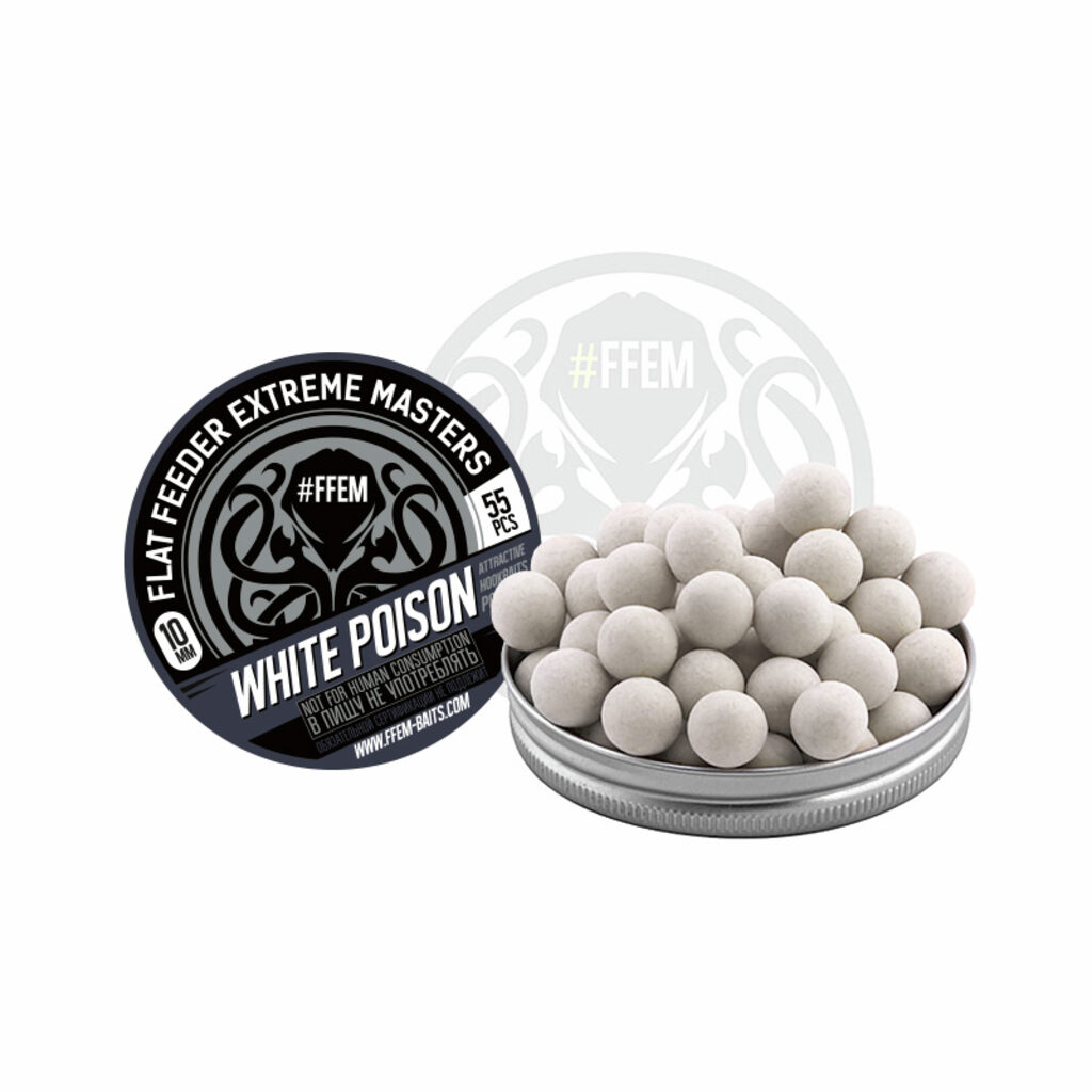 Насадочные бойлы FFEM Pop-Up White Poison 10mm Насадочные бойлы FFEM Pop-Up White Poison 10mm