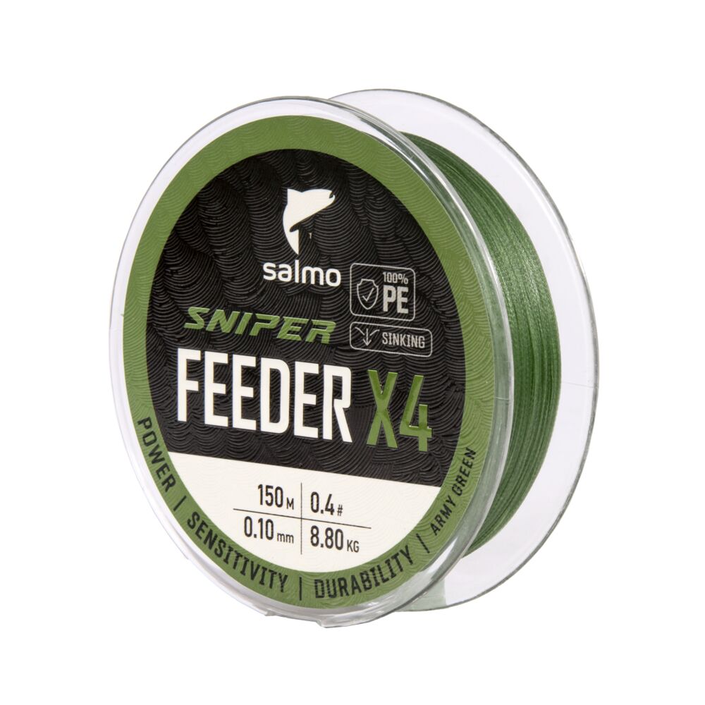 Леска плет. Salmo Sniper х4 FEEDER BRAID Army Green 150/010 Леска плет. Salmo Sniper х4 FEEDER BRAID Army Green 150/010