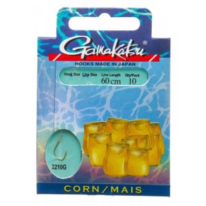 Крючки рыболовные с поводком Gamakatsu BKG-2210G Corn 06 60cm (10шт)