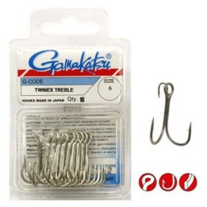 Крючок рыболовные Gamakatsu Treble Twinex №6 (10шт.)