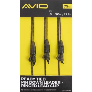 Карповые поводки READY TIED PIN DOWN LEADER- RINGED LEAD CLIP 3шт