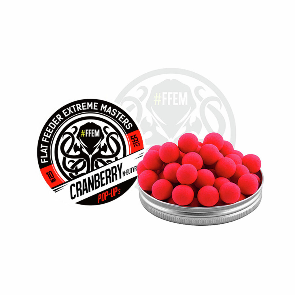 Насадочные бойлы FFEM Pop-Up Cranberry N-Butyric 10mm Насадочные бойлы FFEM Pop-Up Cranberry N-Butyric 10mm