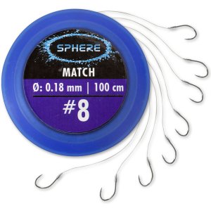 Крючки с поводком Browning Sphere Match black nickel 1,55kg,3,4lbs Ø0,12mm 100cm 8pcs 0,089