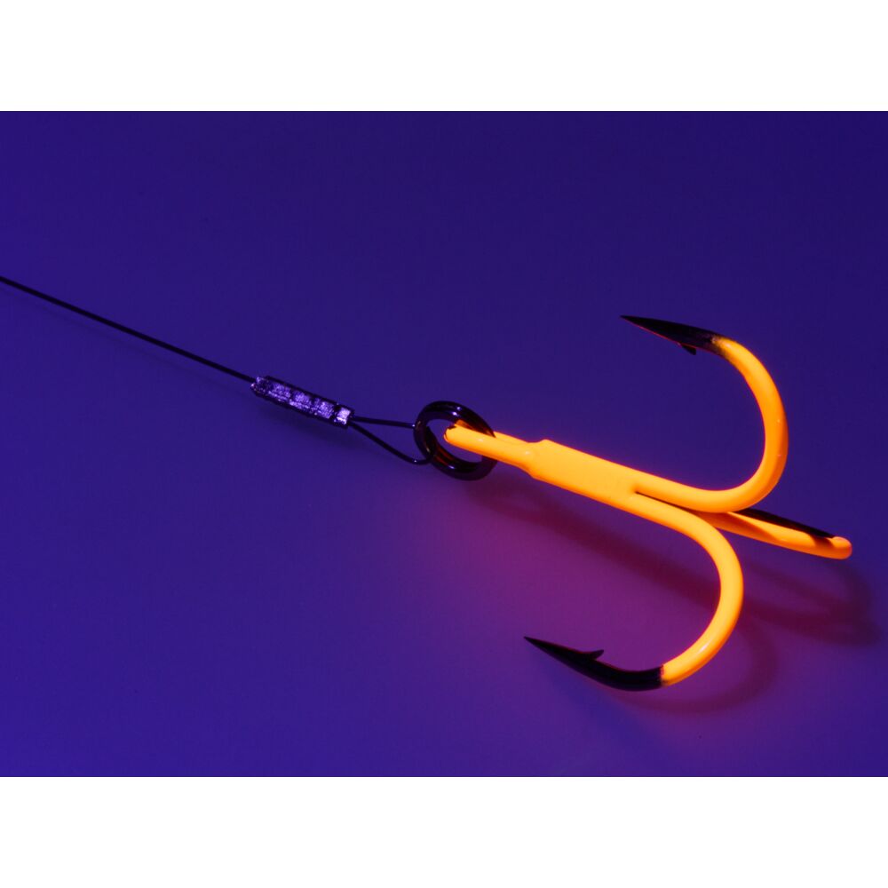 Поводки титан. LJ PELAGIC ASSIST d 0,4 мм, 5cm, оснащ. тройником UV разм.001 2шт.