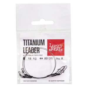 Поводки титан. LJ AFW TITANIUM оснащ. вертл. и застеж. 13кг 20см 2шт