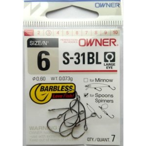 Одинарный крючок OWNER Trout Salmons S-31BL №6 (7шт)