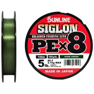 Шнур плетеный Sunline SIGLON Dark Green PE×8 150м 