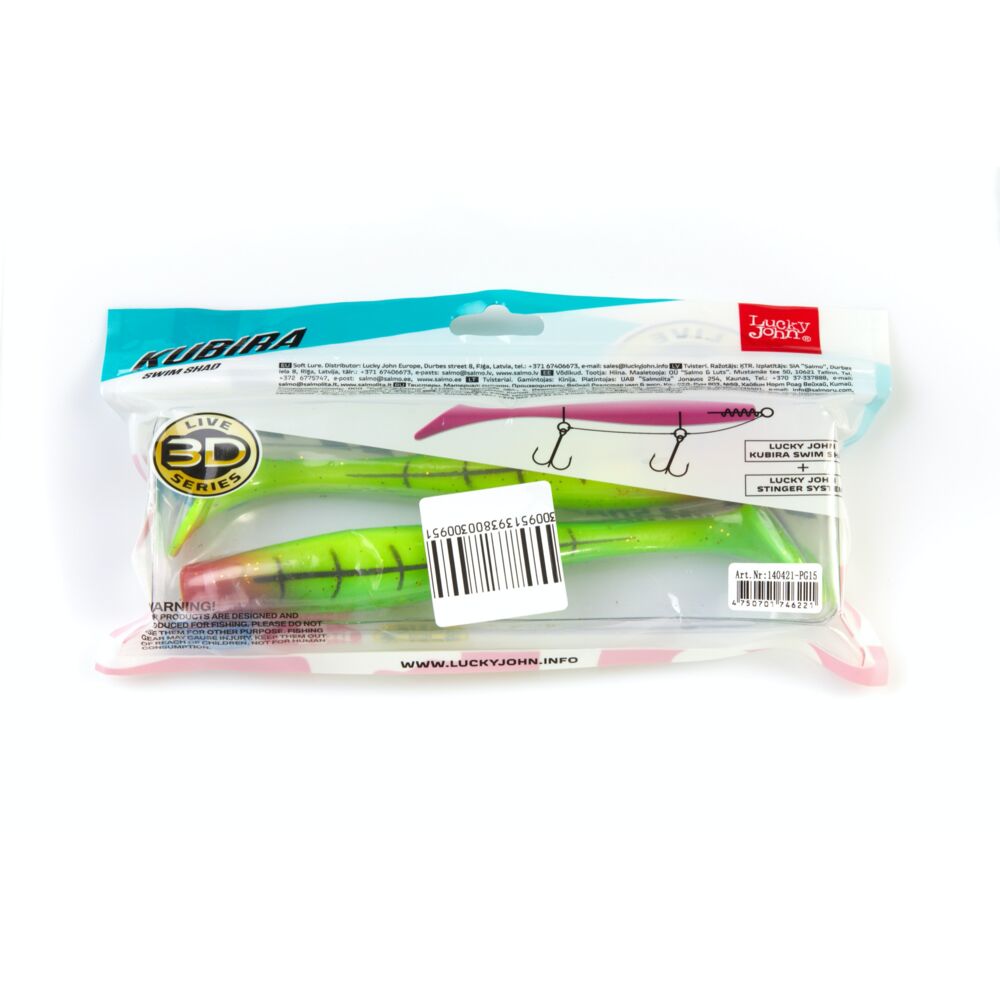 Виброхвосты LJ 3D Series KUBIRA SWIM SHAD 7,0in(15,00)/PG15 2шт.