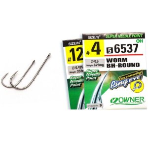 Одинарный крючок OWNER WORM BH-ROUND №10 (10шт)