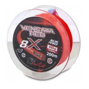Шнур плетёный UNI CAT 8 X Vencata Red 200m 0,50mm/48kg