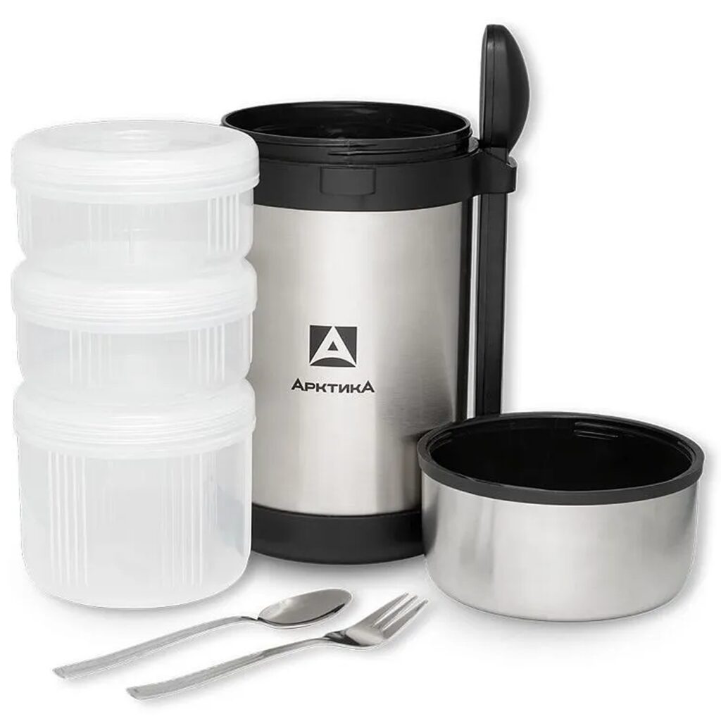 Термос вакуумный, бытовой, с 3-мя контейнерами тм 