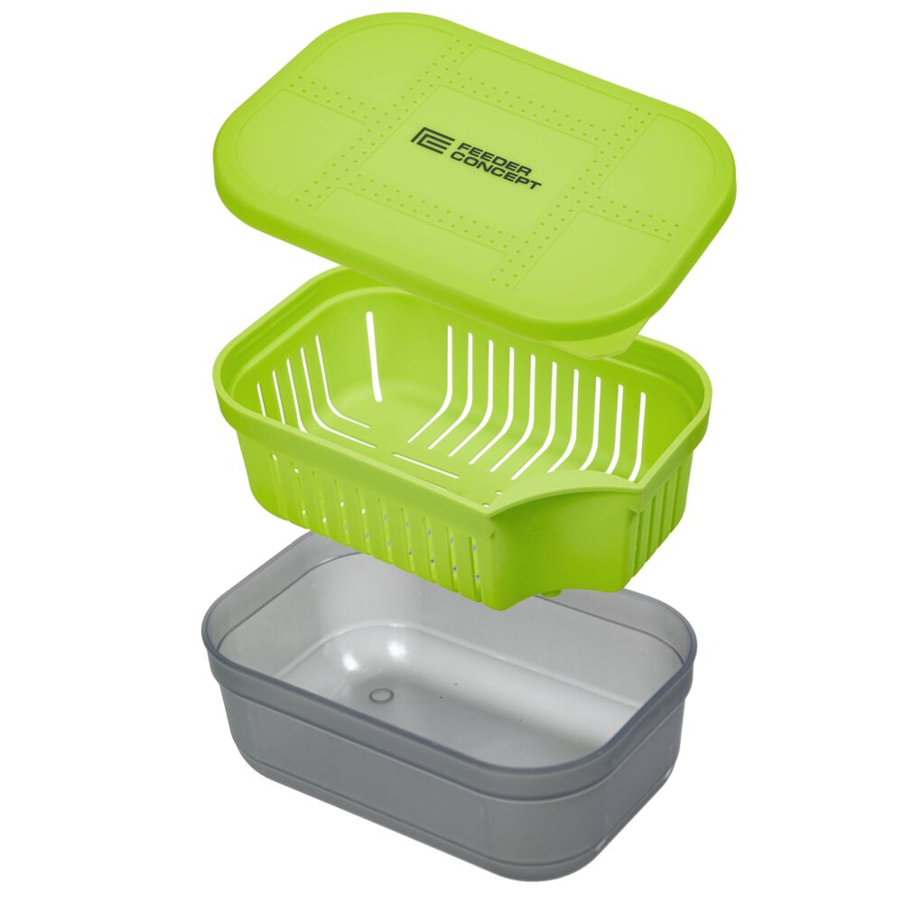 Коробка рыболов. для прикорм. и насад. с вент. крыш. и лот. FC FEEDER BAIT BOX 170×115×65