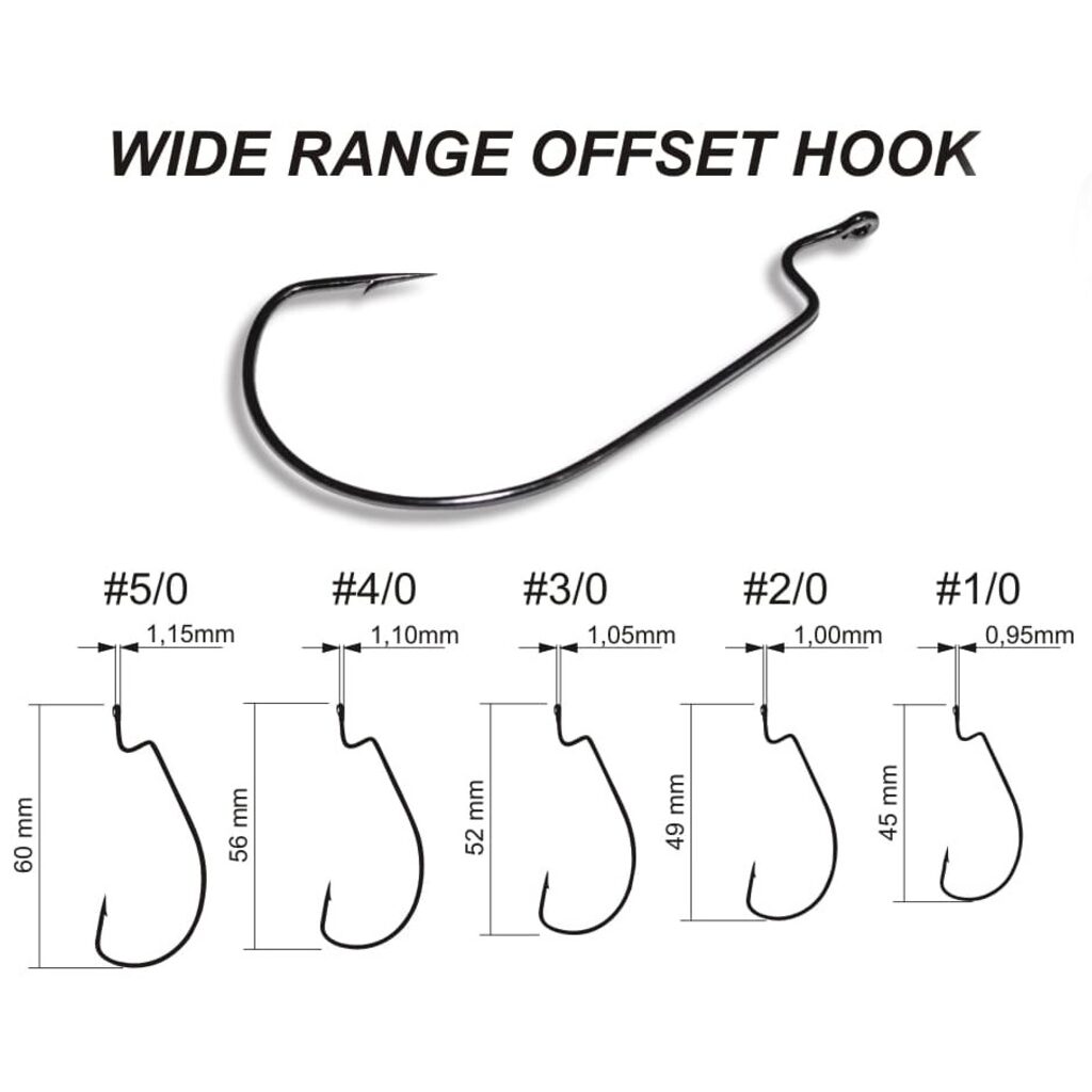 Офсетный крючок WIDE RANGE OFFSET HOOK WROH размер 1/0 8шт. Офсетный крючок WIDE RANGE OFFSET HOOK WROH размер 1/0 8шт.
