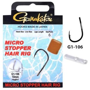 Крючки рыболовные с поводком Gamakatsu 12 Micro Stopper Hair Rig 15cm (6шт)