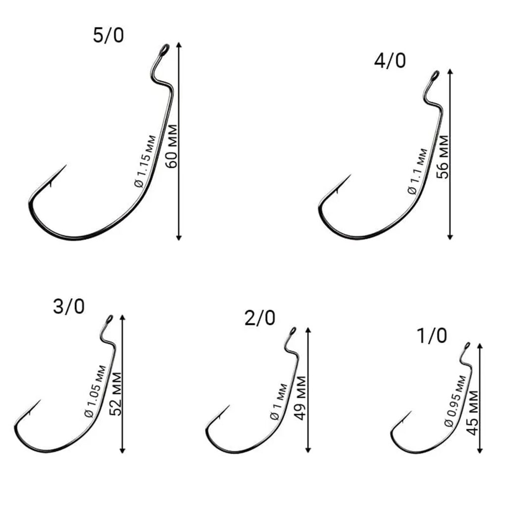 Крючок офсетный WIDE RANGE OFFSET HOOK WROH размер 1/0 8шт.
