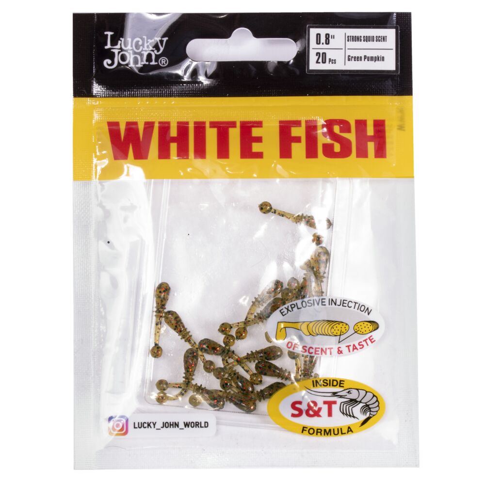 Слаги съедобные искусственные LJ Pro Series WHITE FISH 0,8in (02.00)/PA03 20шт.