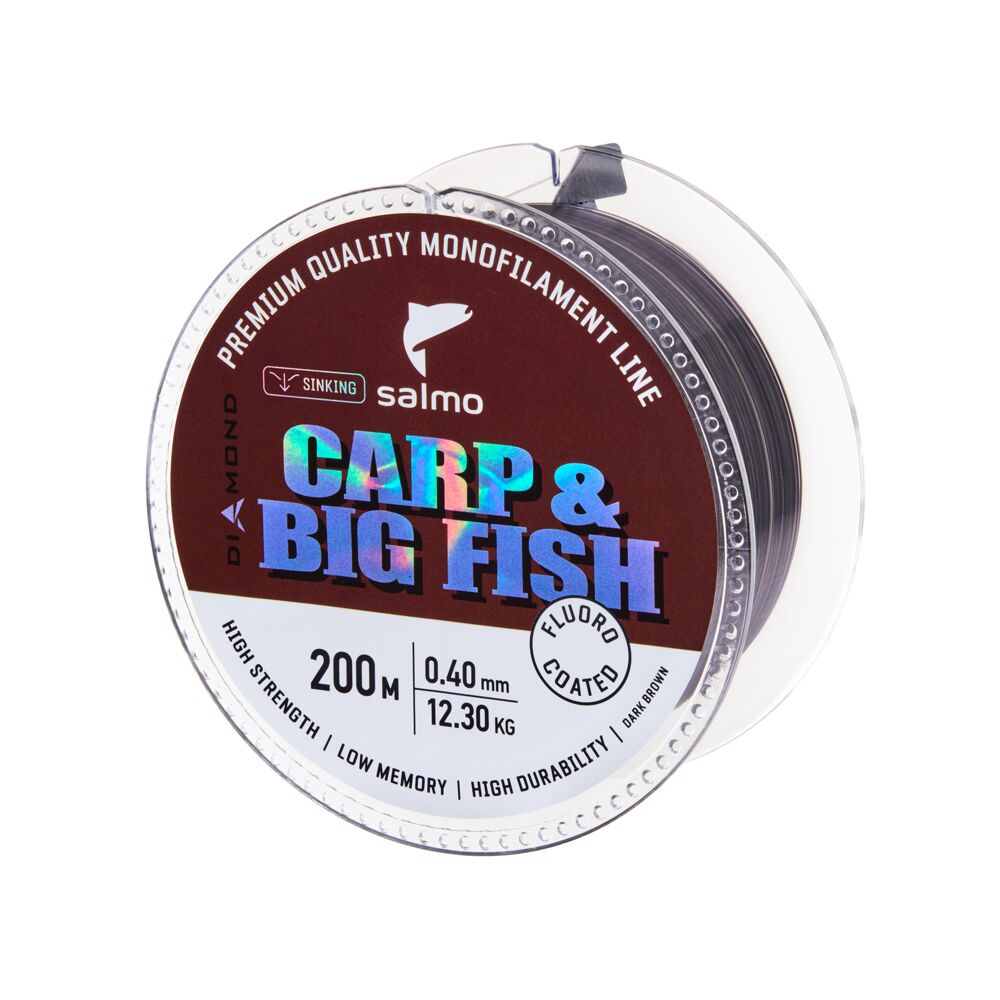 Леска моно. Salmo Diamond CARP & BIG FISH FLUORO COATED Dark Brown 200/040