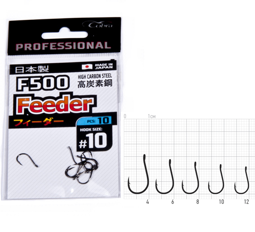Крючки Cobra Pro FEEDER сер.F500 разм.004 9шт. Крючки Cobra Pro FEEDER сер.F500 разм.004 9шт.