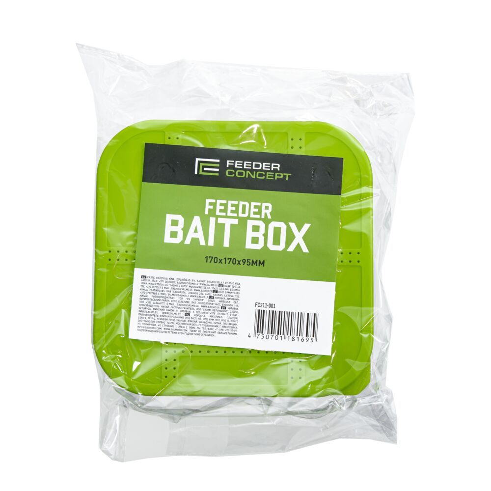 Коробка рыболов. для прикорм. и насад. с вент. крыш. и лот. FC FEEDER BAIT BOX 170×170×95