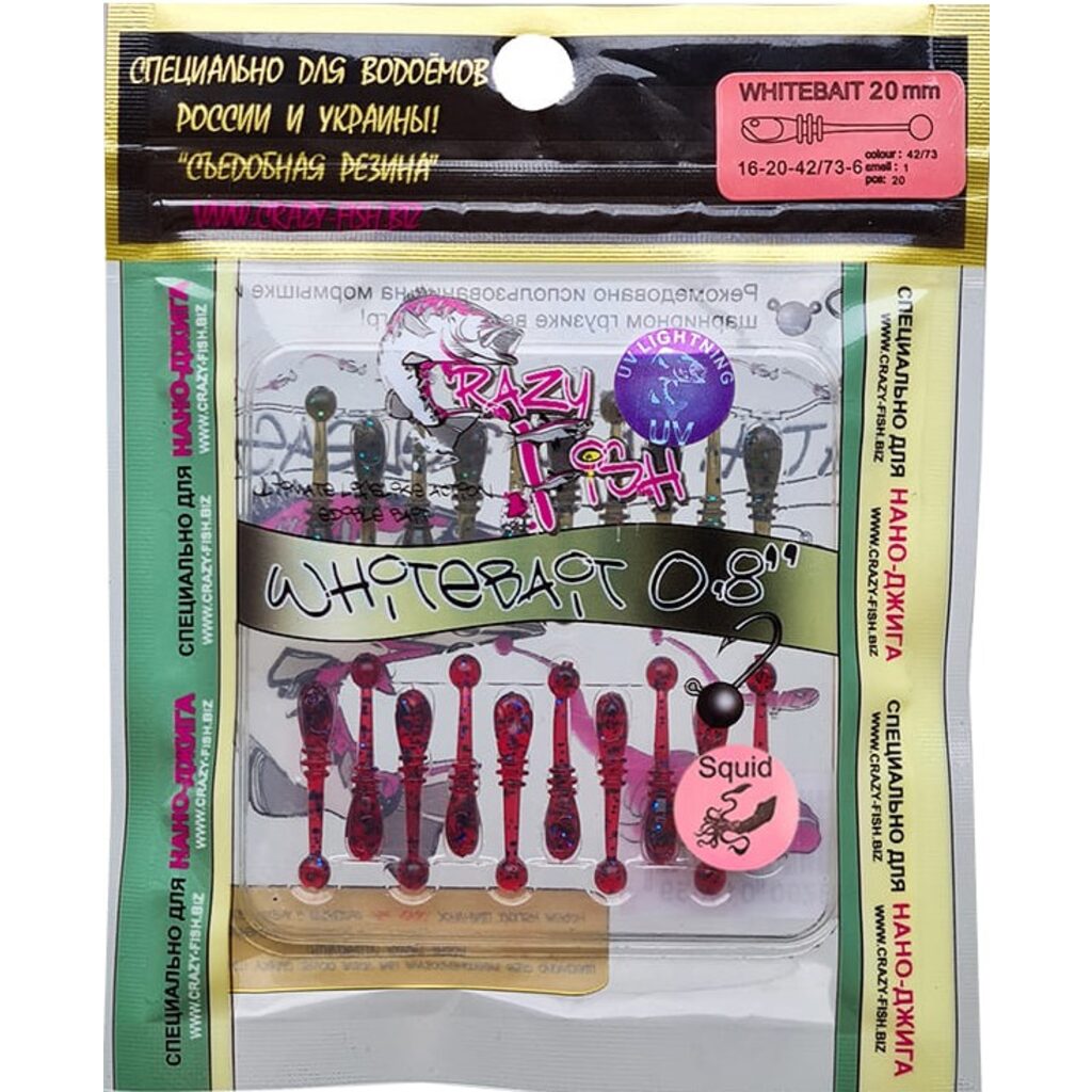 Силиконовые приманки WHITEBAIT Crazy Fish 0,8in 16-20-42/73-6 Силиконовые приманки WHITEBAIT Crazy Fish 0,8in 16-20-42/73-6