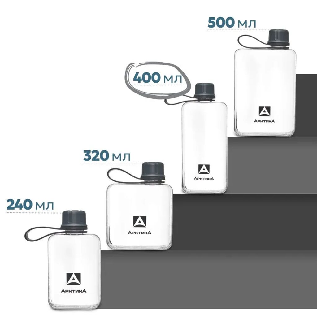 Бутылка тритановая арт. 727-400, 400 мл, графит