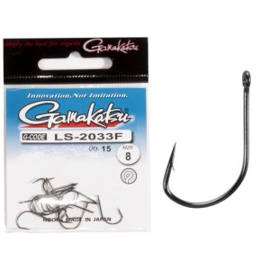 Крючки рыболовные Gamakatsu LS-2033F NEW LABEL EYED HOOKS BLACK 
