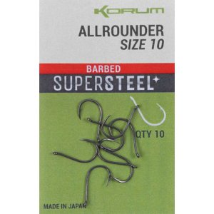 Крючки Korum ALLROUNDER SIZE 10 BARBED (10)