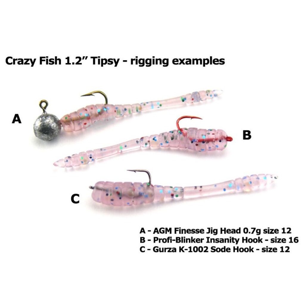 Силиконовые приманки Tipsy 1,2 Crazy Fish 69-30-12-6 Силиконовые приманки Tipsy 1,2 Crazy Fish 69-30-12-6