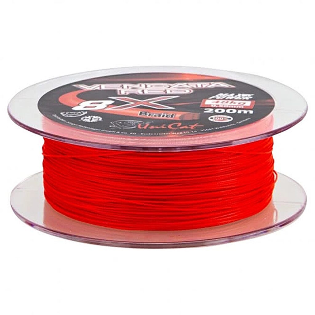 Шнур плетёный UNI CAT 8 X Vencata Red 200m 0,50mm/48kg