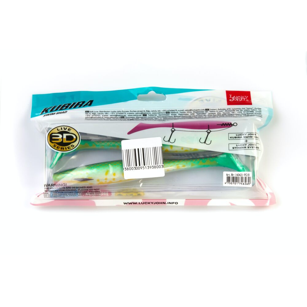 Виброхвосты LJ 3D Series KUBIRA SWIM SHAD 7,0in(15,00)/PG19 2шт.