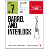 Вертлюги c застеж. LJ Pro Series BARREL AND INTERLOCK Black 007 7шт. Вертлюги c застеж. LJ Pro Series BARREL AND INTERLOCK Black 007 7шт.
