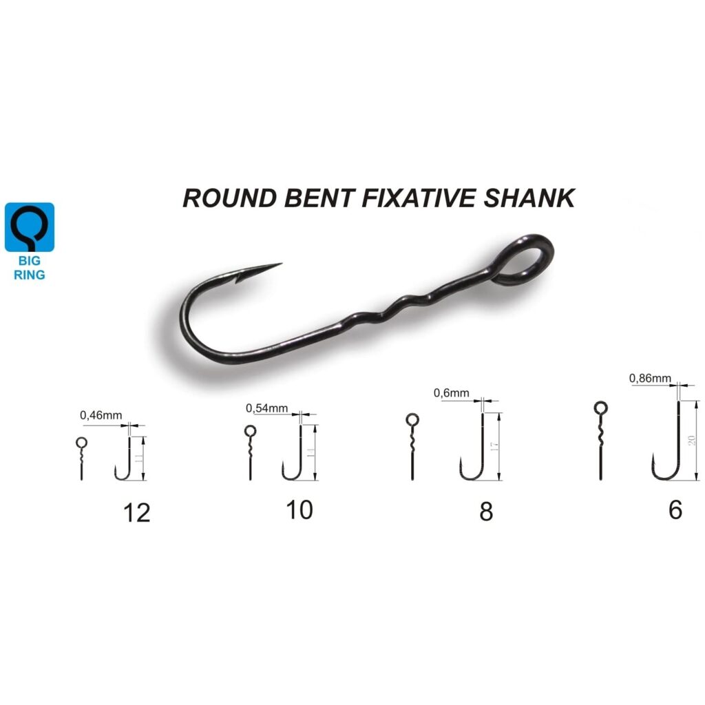 Одинарный крючок Round Bent Fixative Shank 6 10шт.