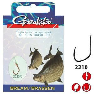 Крючки рыболовные с поводком Gamakatsu BOOKLET RIV.FEED. 2210R 