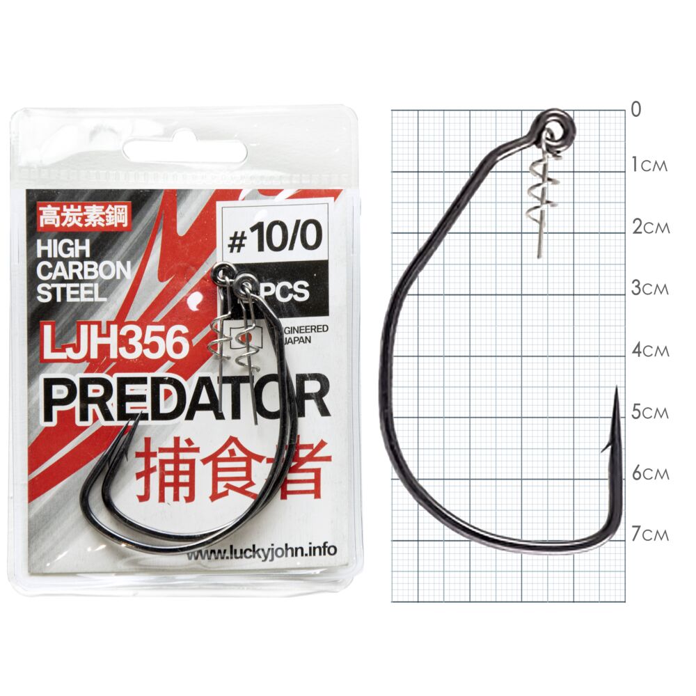 Крючки офсетные со спиралью Lucky John PREDATOR сер. LJH356 Крючки офсетные со спиралью Lucky John PREDATOR сер. LJH356