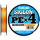 Шнур Sunline SIGLON PE×4 150M(Orange) 0.2/3LB