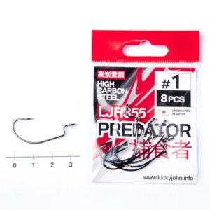 Крючки офсетные Lucky John PREDATOR сер. LJH355 разм.001 8шт.