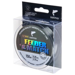 Леска моно. Salmo Diamond FEEDER & MATCH FLUORO COATED Grey 150/020