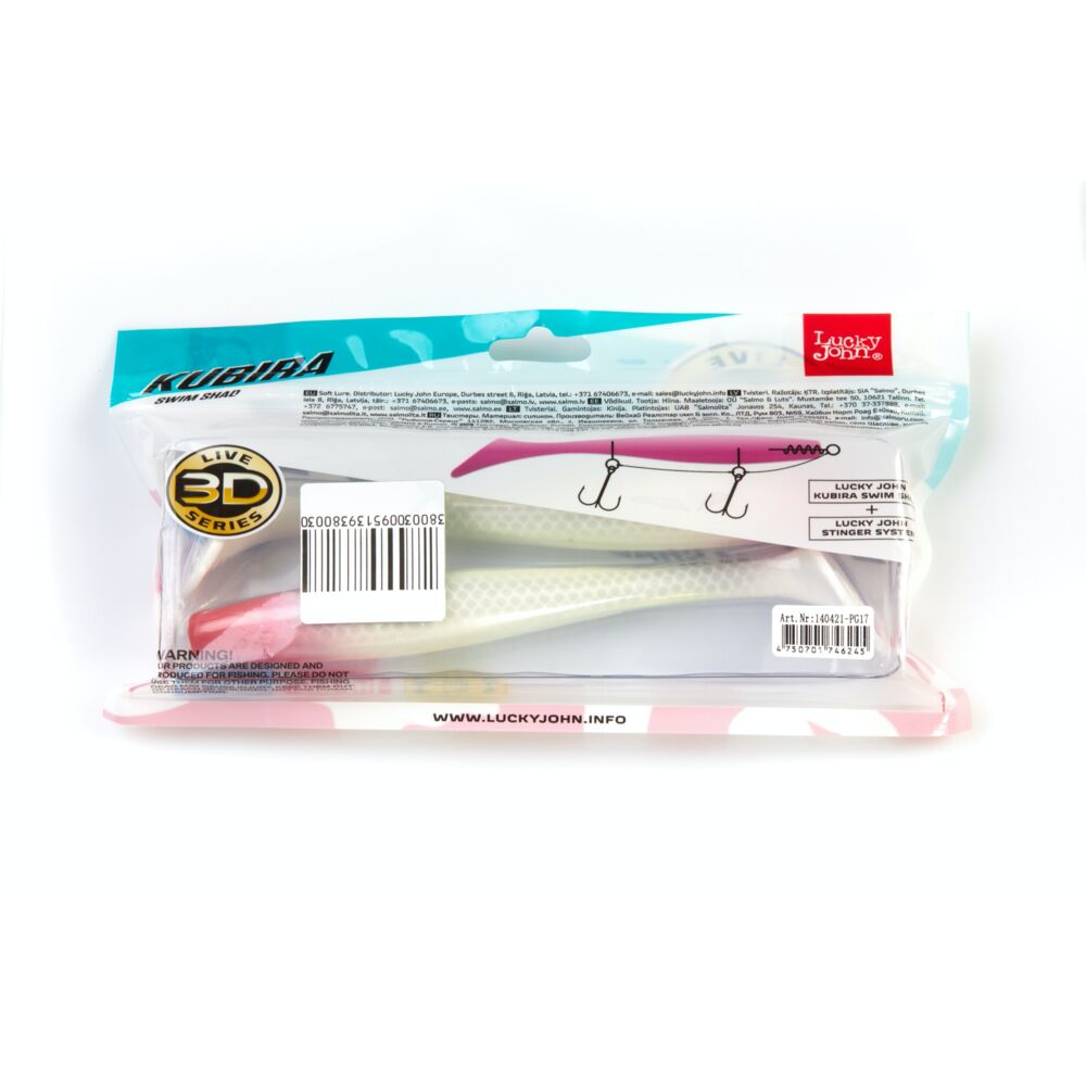 Виброхвосты LJ 3D Series KUBIRA SWIM SHAD 7,0in(15,00)/PG17 2шт.